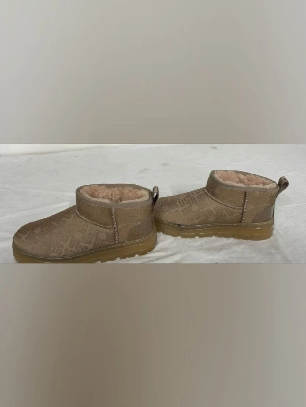 UGG Classic Ultra Mini Clear Monogram Boots Size 8 NWOT MSRP $150